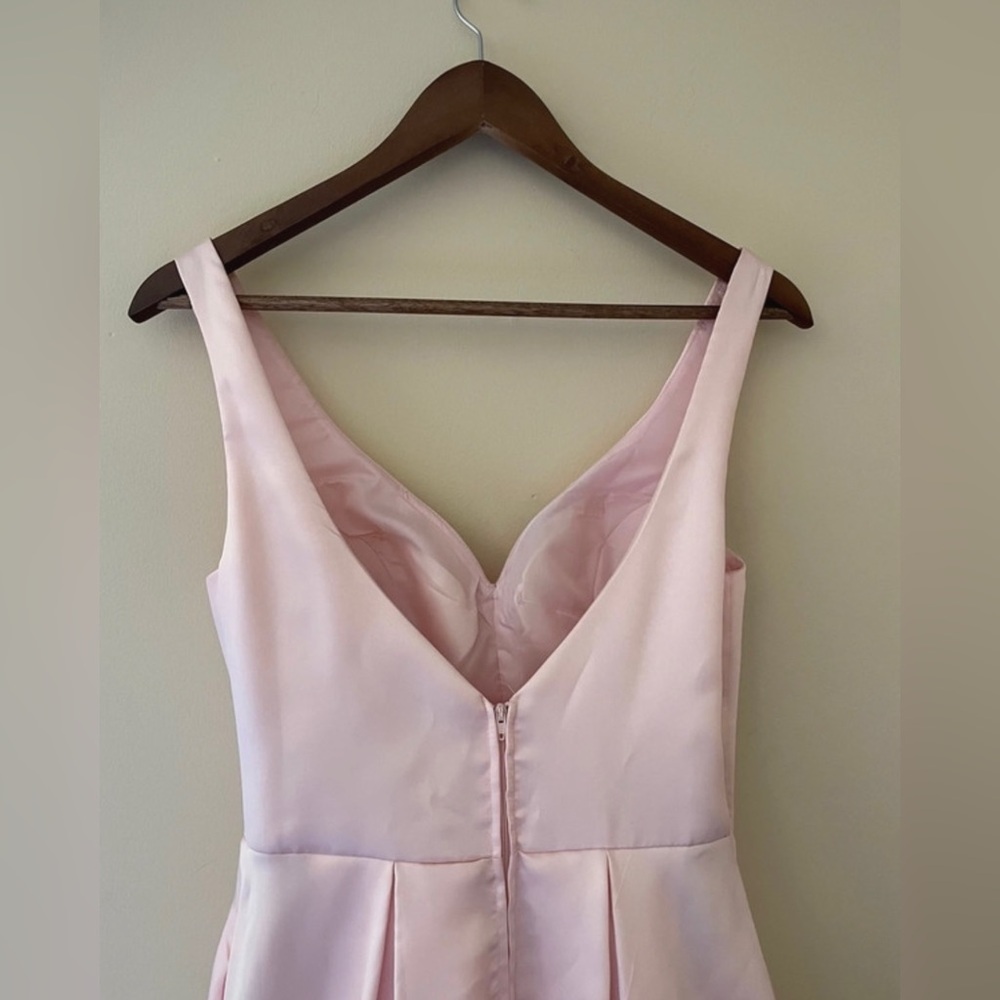 Windsor Satin Pink Sweetheart Neck Aline Ballgown with Reinforced Hem - Picture 5 of 8